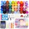 241 Pcs Needle Felting Kit - Complete Needle Felting Tools and Supplies with Felt Wool 50 Colors, Felt Molds, High Density Foam Pad Storage Box for DIY Craft Animal Home Decoration